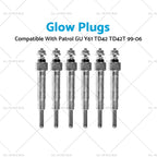 Glow Plug for Nissan Patrol GU Y61 TD42 TD42T 4.2L (1999–2006) 11065-G2400