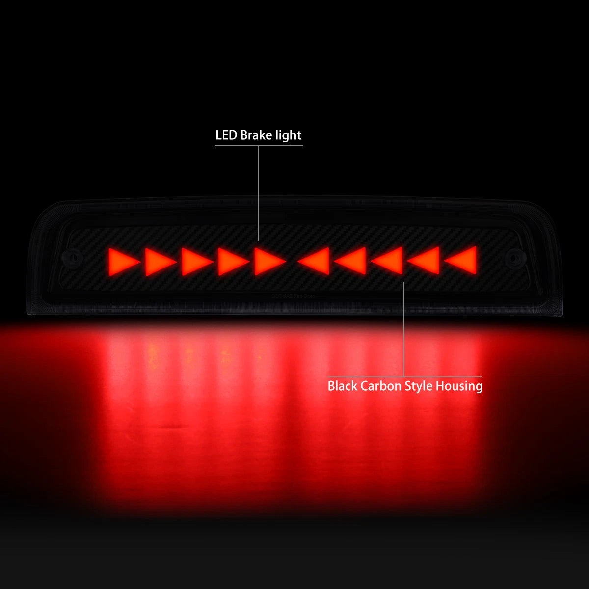 Chasing Triangle LED Carbon 3rd Brake Light for Dodge Ram (2009–2018)