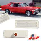 Set of 2 Clear Lens Side Marker Lights for Chevy Nova (1970–1974)