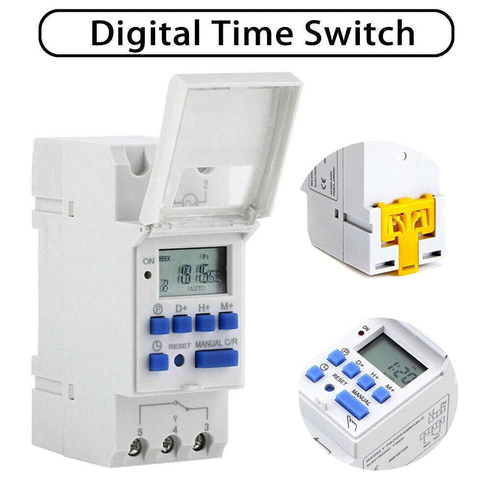 Digital LCD Power Programmable Timer Switch Relay for DIN Rail