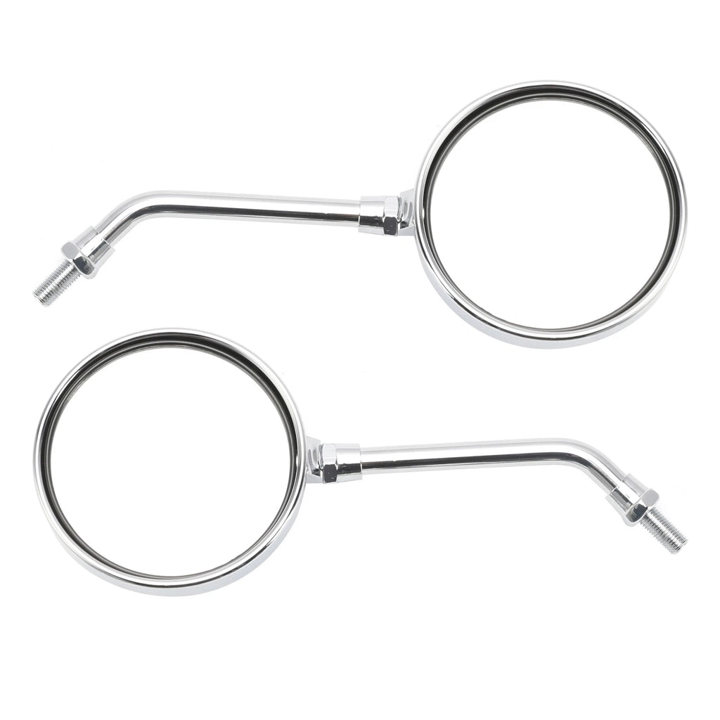 Set of 2 Chrome Round Mirrors 10MM for Honda (Universal)