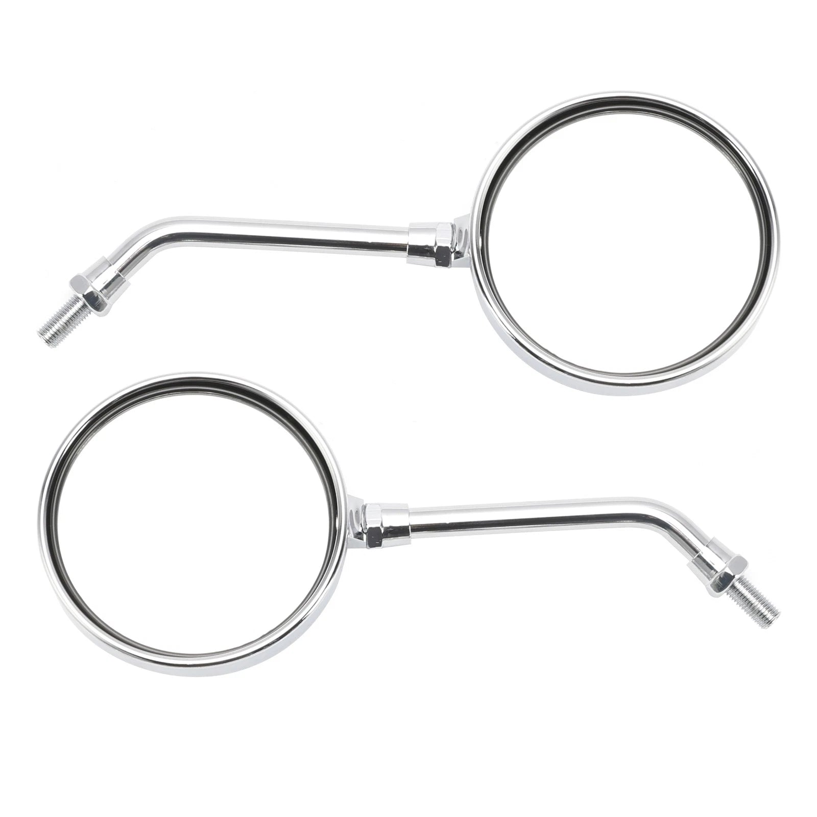 Set of 2 Chrome Round Mirrors 10MM for Honda (Universal)