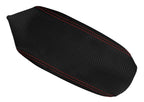 Console Lid Armrest Cover for Mitsubishi Lancer (2008–2016) Carbon Fiber Red Stitch
