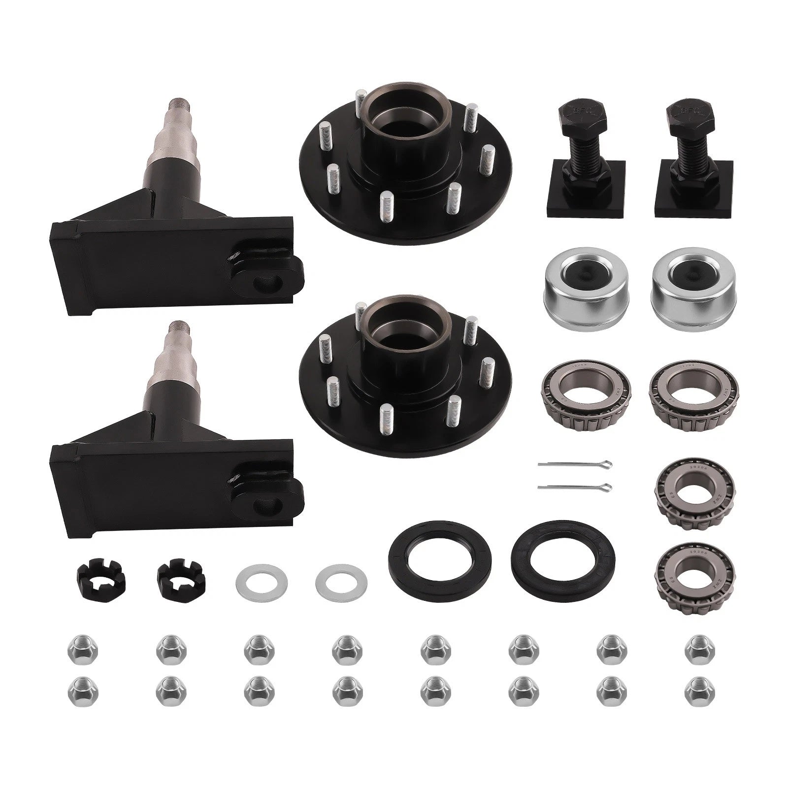 8x6.5 Lug Bolt On Wheels for Shipping Container Hub & Spindle Kit 8000LB