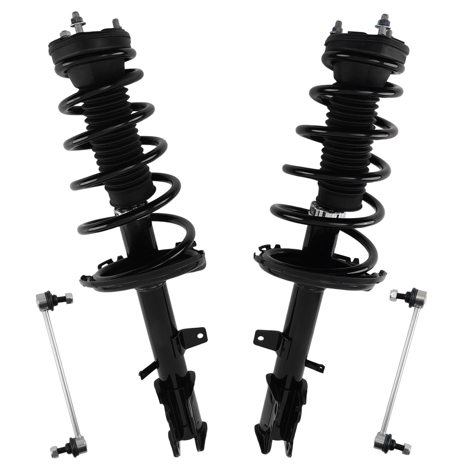 Set of 4 AWD Rear Struts w/ Coil Spring + Sway Bar Links for Toyota Highlander Venza
