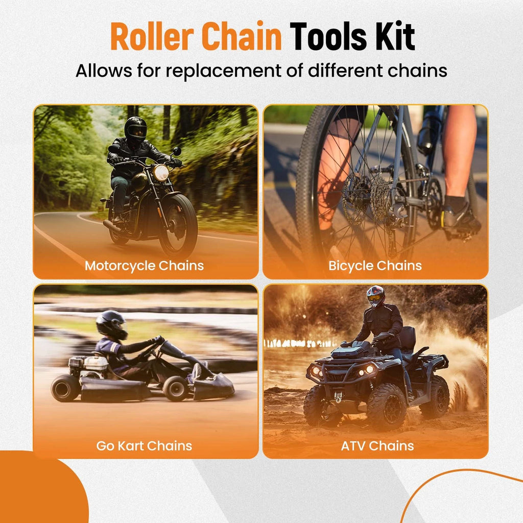 Chain Detacher Breaker Tool Kit for Motorcycle Go-Kart ATV (25-60)