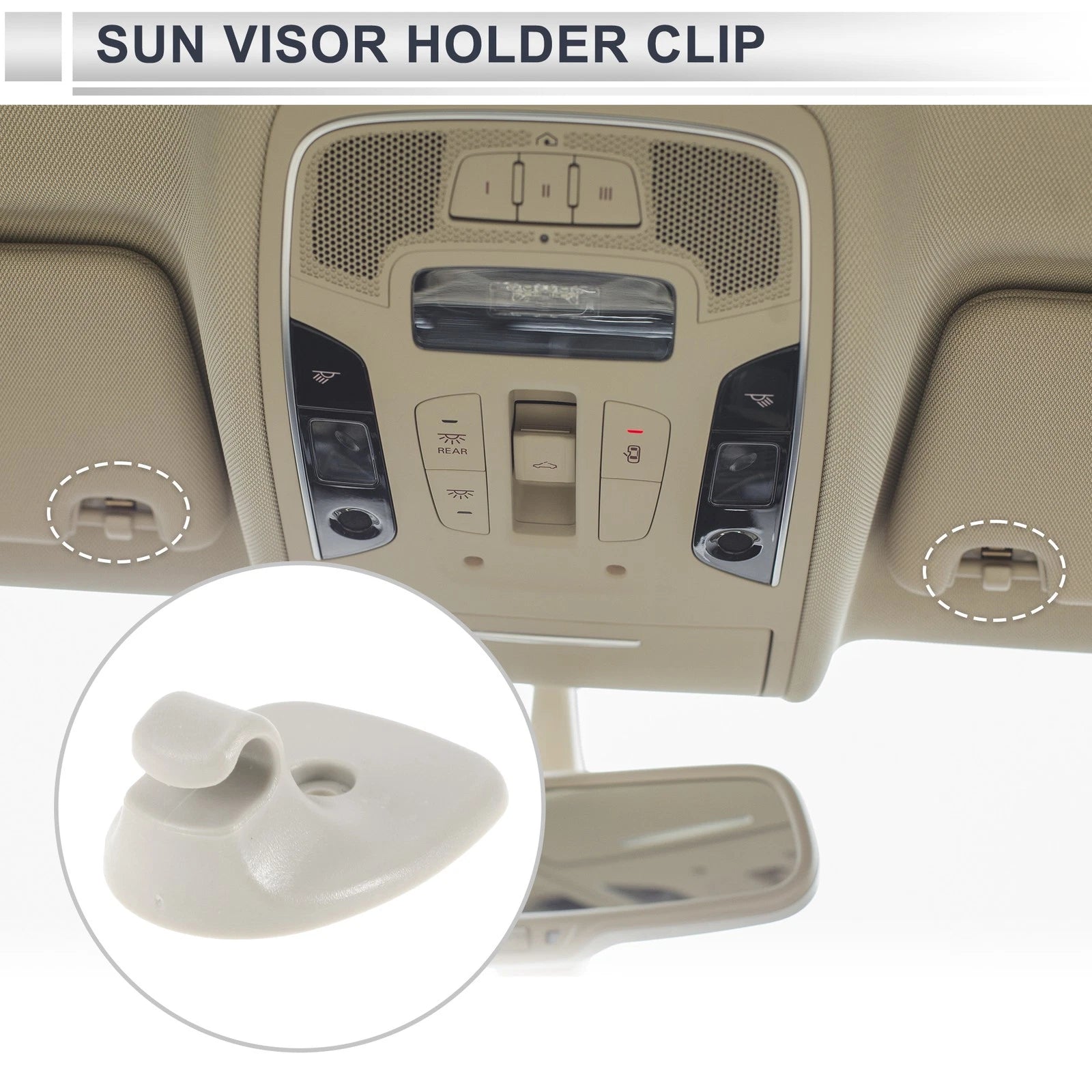 Sun Visor Holder Clip for Chrysler Sebring, Dodge Avenger (No. 1GW25DW1AA) Gray