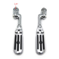 Chrome Groove Skull Foot Pegs for Harley Sportster (4.5", 1.25")