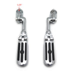 Chrome Groove Skull Foot Pegs for Harley Sportster (4.5", 1.25")