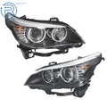 Headlight Set for BMW 528i (2008–2010) Halogen Black Driver+Passenger