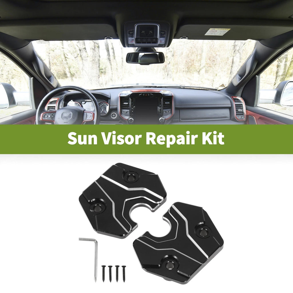 Set of 1 Sun Visor Repair Kit for Dodge Ram 1500 (2019–2023) Black