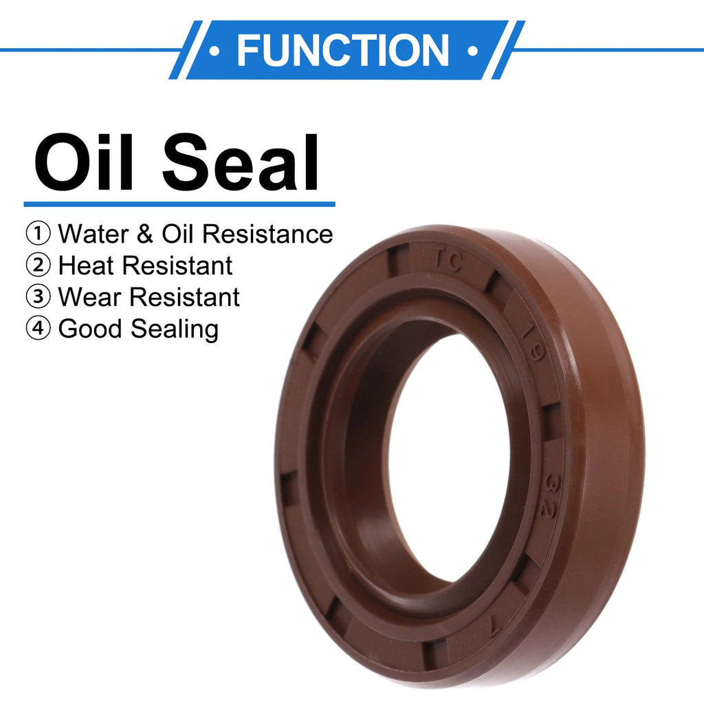 2X Oil Seal Rotary Shaft Seal for Various Models (19x32x7mm) FKM Rubber