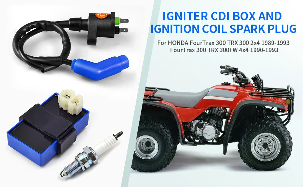 Ignition Coil CDI Spark Plug Cap for Honda FourTrax TRX300 (1990–1993)
