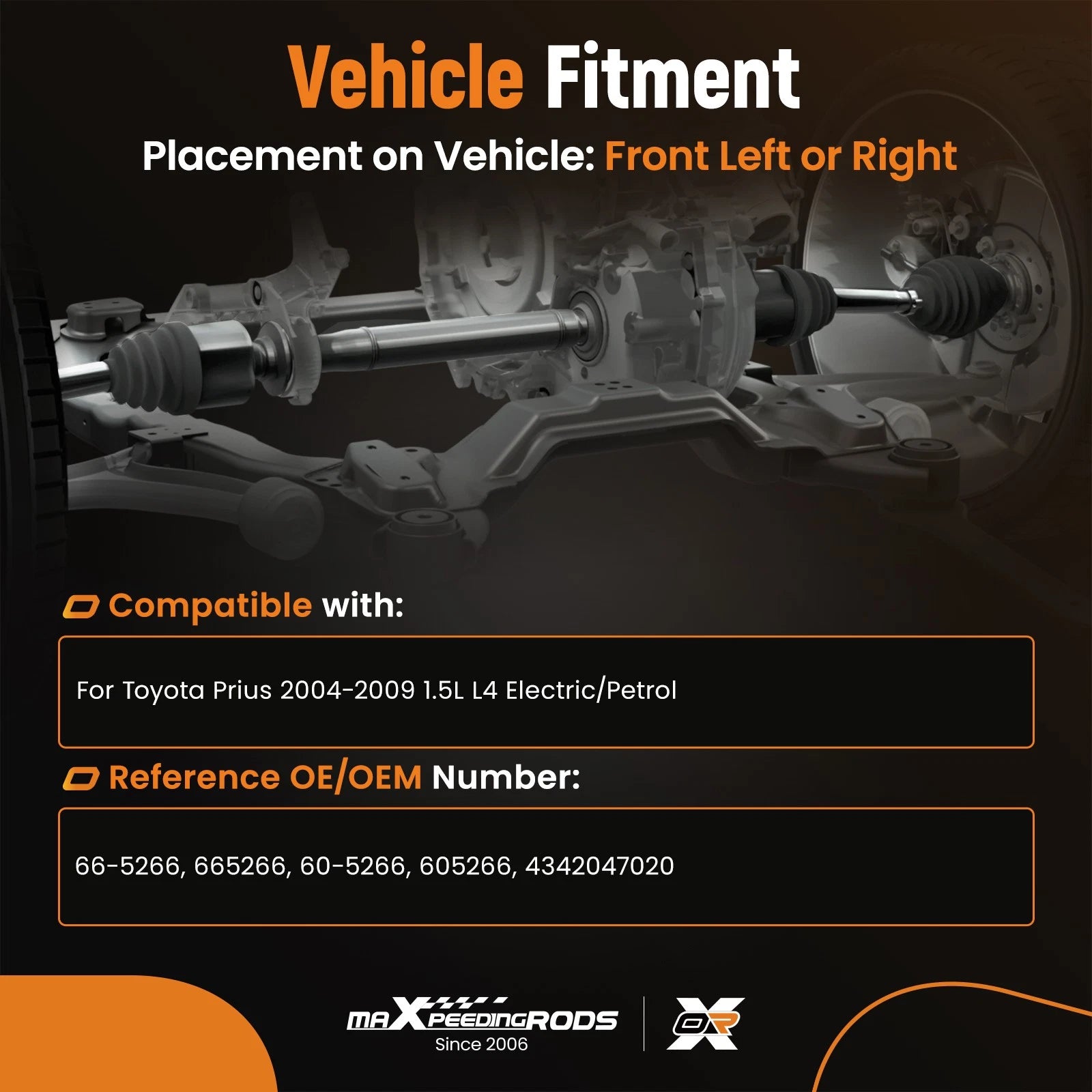 Front Left CV Axle Shaft for Toyota Prius (2004–2009)