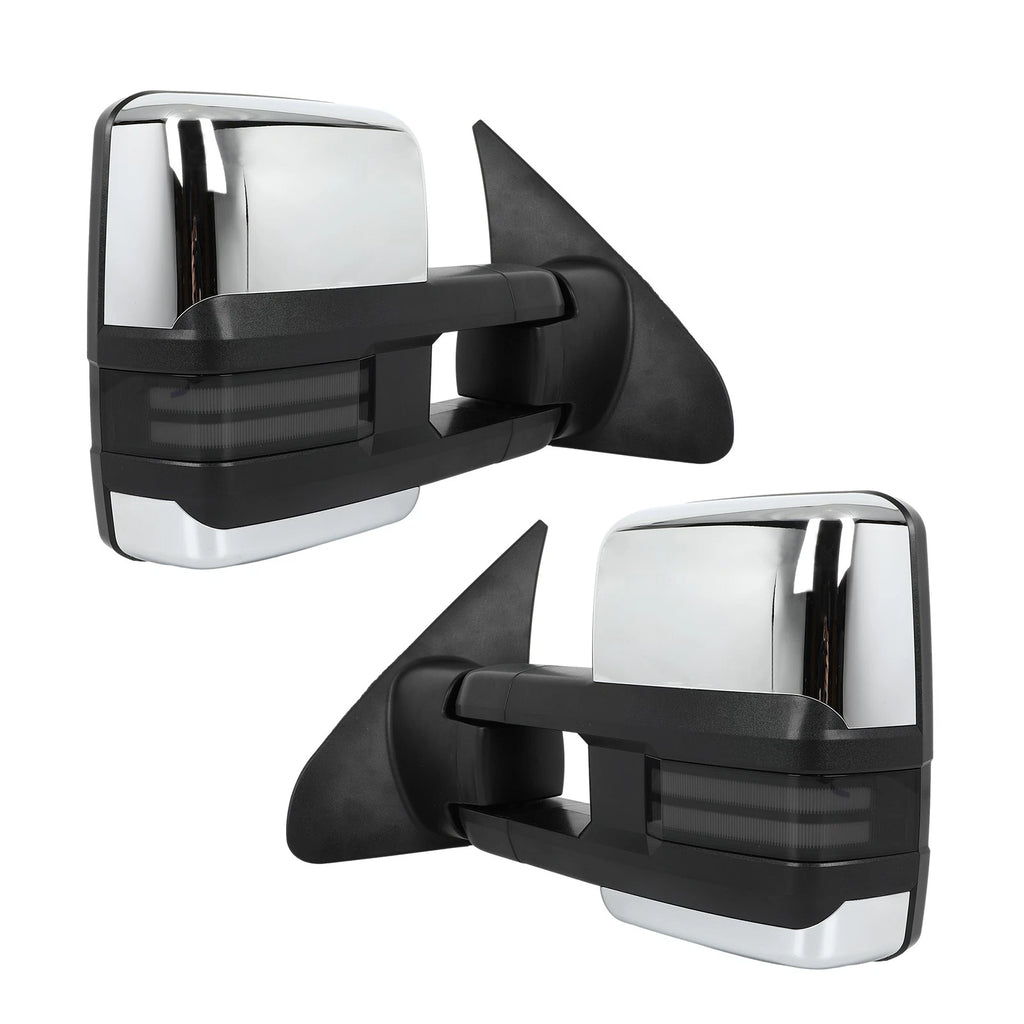 Chrome Power Heated Tow Mirrors with Dynamic Signal Light for Toyota Tundra (2007–2017)