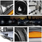 Full LED Halo Projector Headlights for Peterbilt 359 (1967–1987)