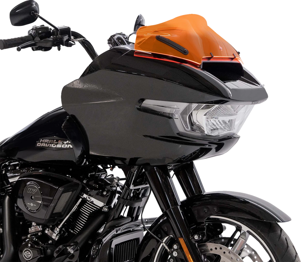 Klock Werks Kolor Flare Sport Windshield 8" for Harley Davidson (2014–2023) - Orange Ice KWW-01-0751
