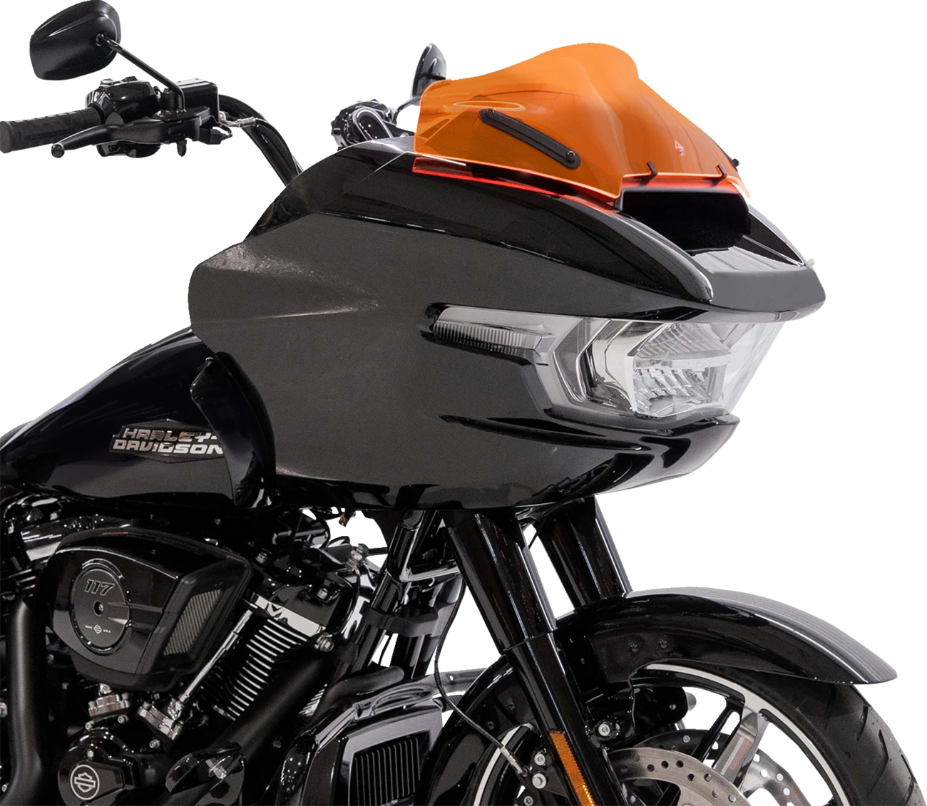 Klock Werks Kolor Flare Sport Windshield 8" for Harley Davidson (2014–2023) - Orange Ice KWW-01-0751