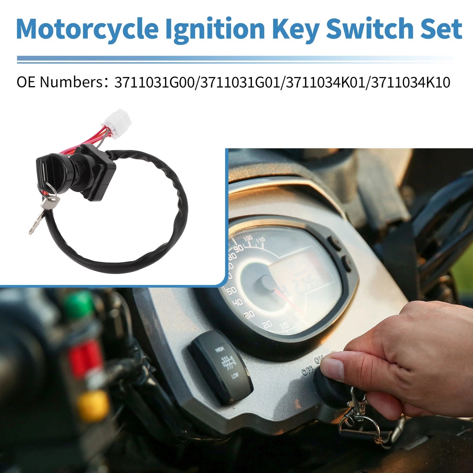 Set of 1 Ignition Key Switch No.3711031G00 for Suzuki LTA 500 KingQuad (2019–2023)