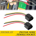 2X H13 Female Adapter Socket Wiring Harness Pigtail Plug Connector for H13
