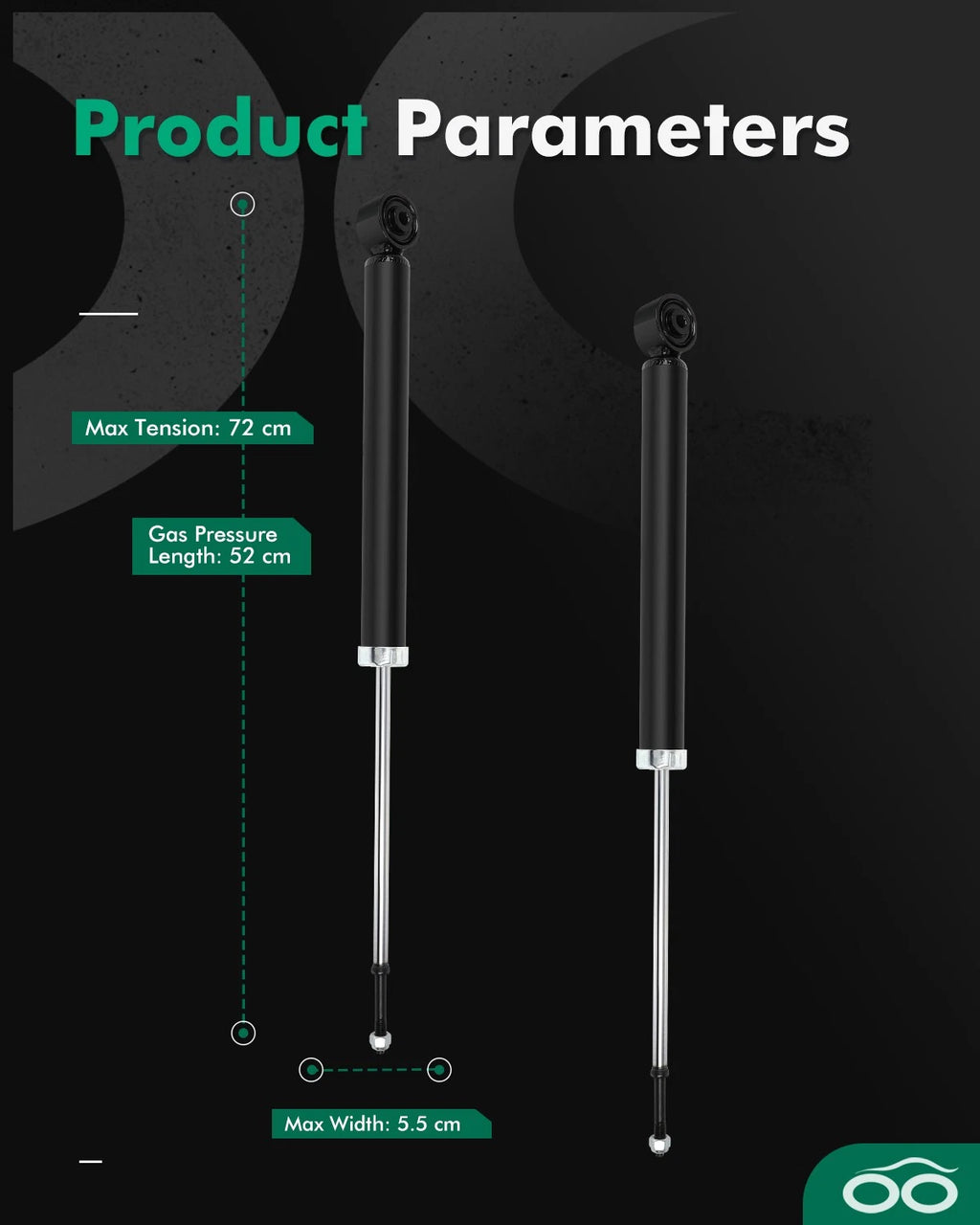 Rear Pair Shocks Struts for Prius C (2012–2019), Scion xD (2008–2010)