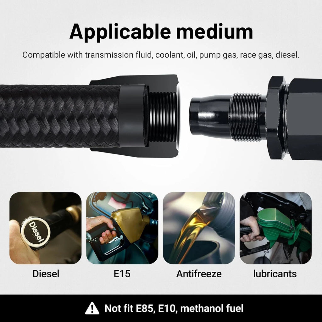 AN10 Braided Nylon Fuel Line Kit for Universal Applications (20FT)