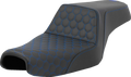 SADDLEMEN Step-Up Seat for Harley Sportster (3.3 Gal Tank) - Blue Stitching