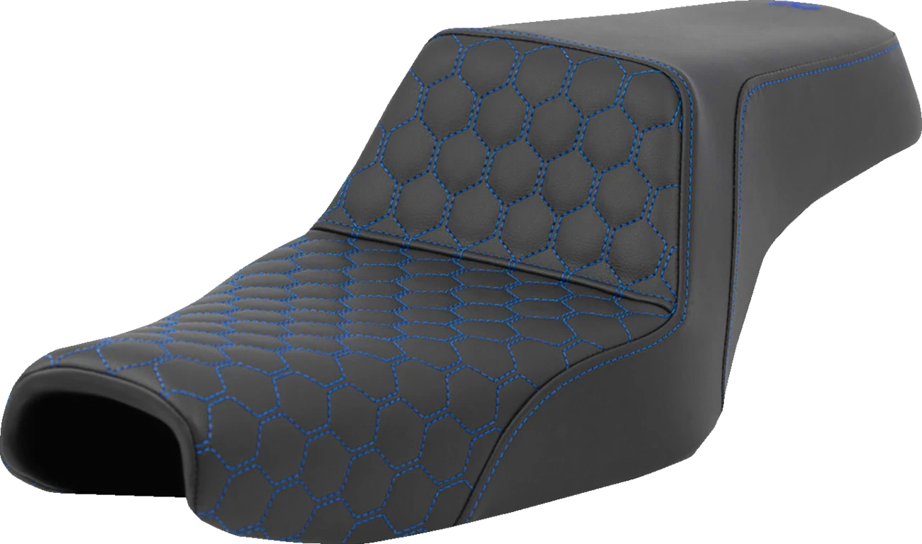 SADDLEMEN Step-Up Seat for Harley Sportster (3.3 Gal Tank) - Blue Stitching