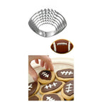 6X Stainless Steel Cookie Cutters for Baking (Football, Nut Design)
