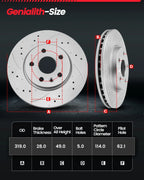 Front Drilled Slotted Rotors & Ceramic Pads for Lexus RX400h RX330 RX350 (2004–2008)