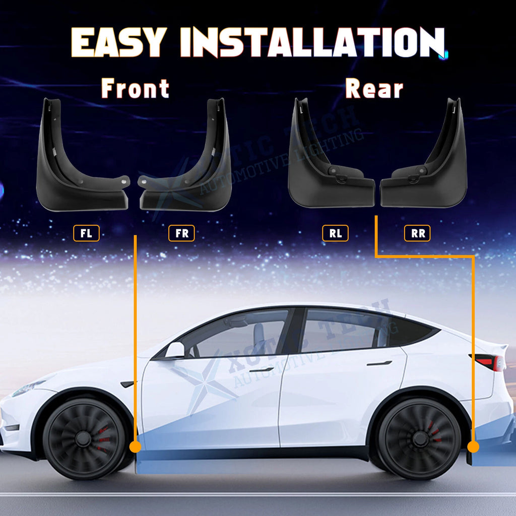 Mud Flaps Front Rear Splash Guards for Tesla Model 3 (2016-2023)