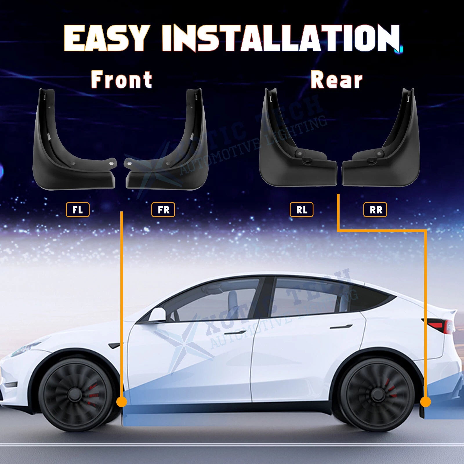 Mud Flaps Front Rear Splash Guards for Tesla Model 3 (2016-2023)
