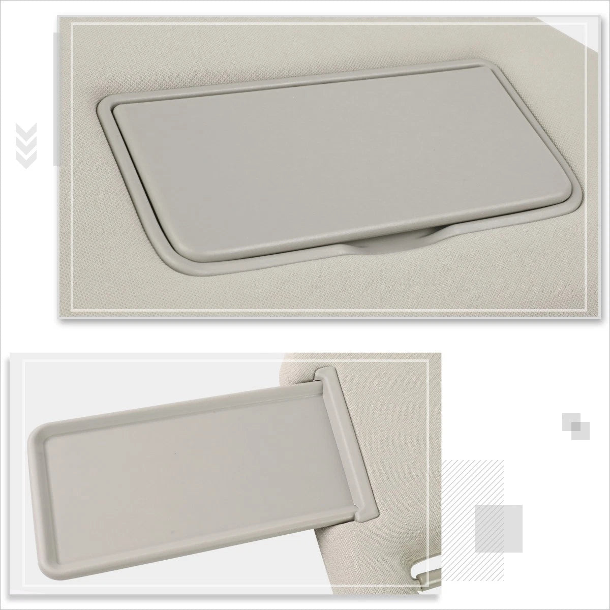 Passenger Side Sun Visor for Pathfinder QX60 (2013–2014) w/Vanity Light Grey