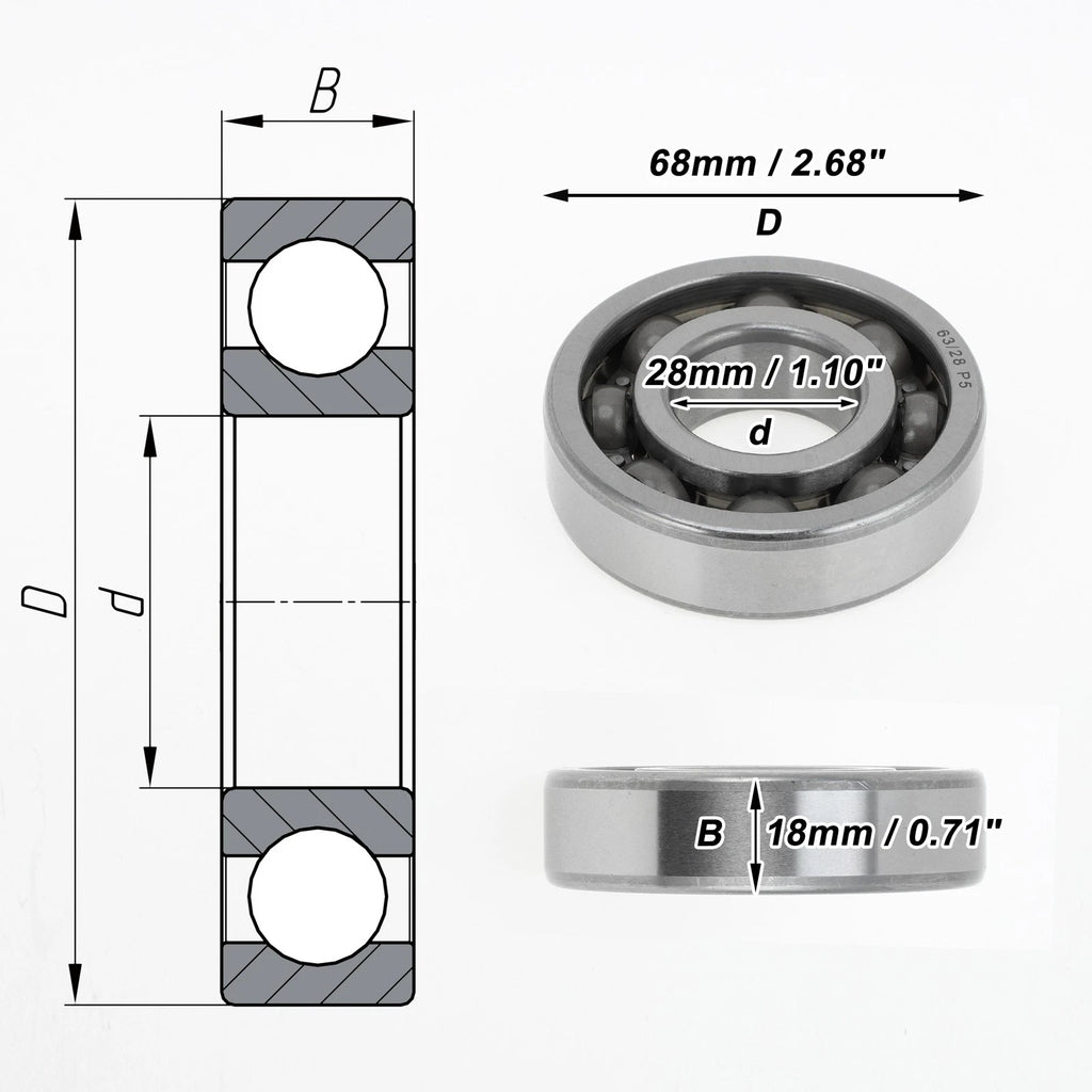 Deep Groove Ball Bearing 28x68x18mm for Scooter Skateboard (P5)