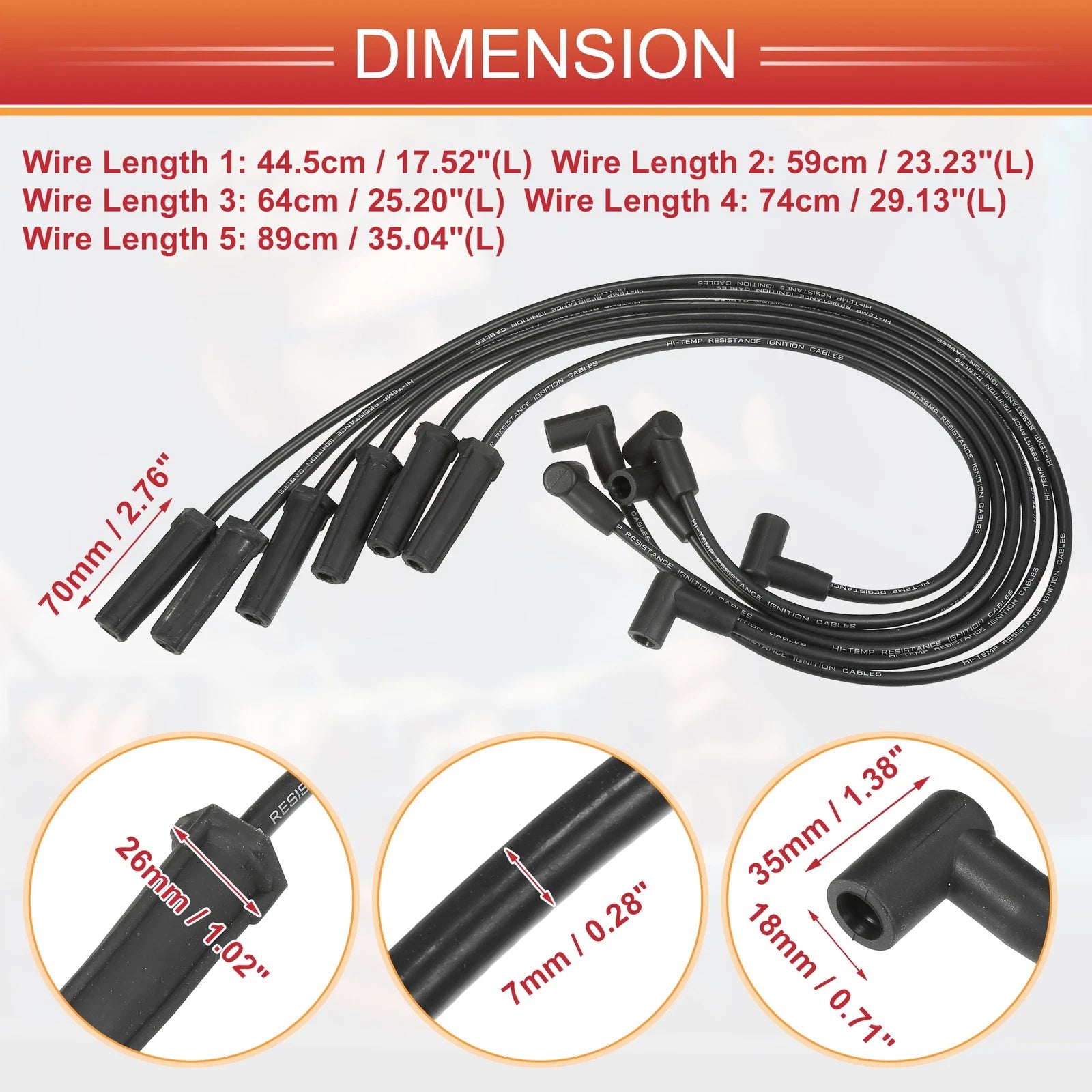 6X Spark Plug Wire Ignition Coil Cable No. 12192470 for Buick LeSabre Lucerne (2000–2011)