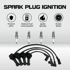 4X Spark Plug & 4X Wire for Ford Contour 2.0L (1998–2000)