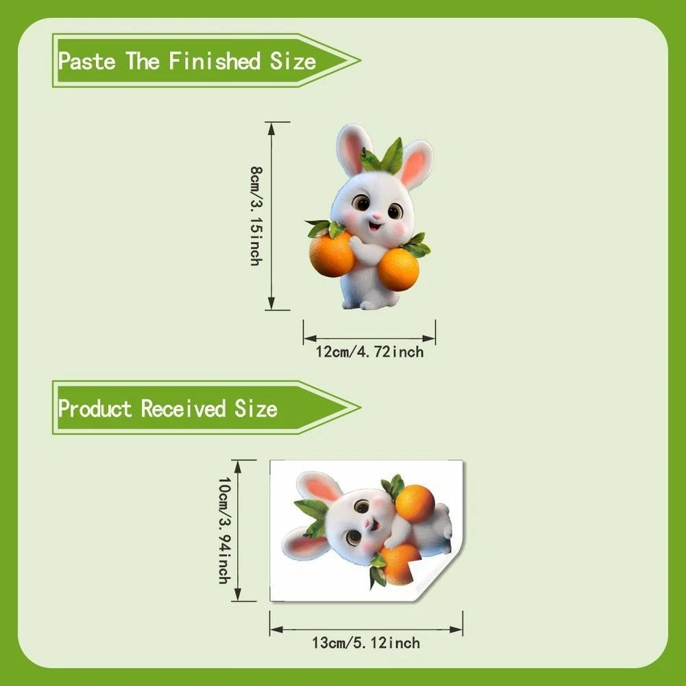 Orange Rabbit Switch Sticker 13x10cm PVC Decal for Wall Glass