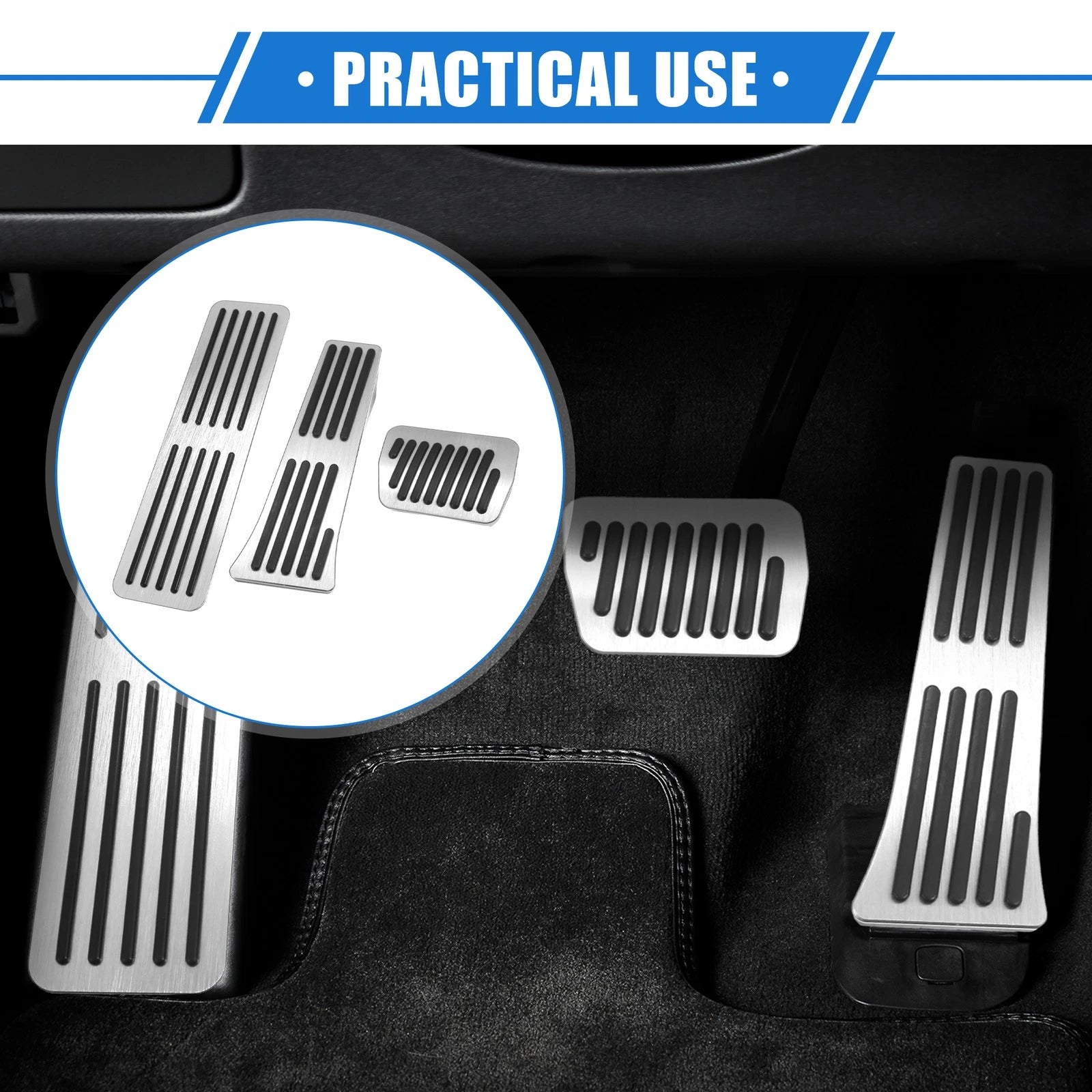 3 Pcs Gas Accelerator Brake Foot Rest Pedal for Ford Explorer (2011–2023)