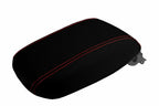 Carbon Fiber Console Lid Armrest Cover for Dodge Dart (2013–2016) Red Stitch