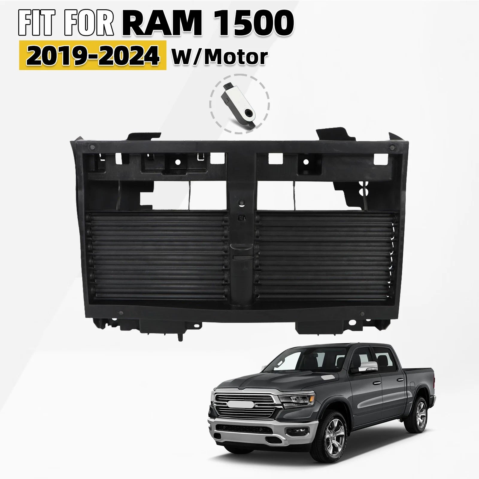 Front Radiator Active Grille Shutter with Motor for Ram 1500 (2019–2024)