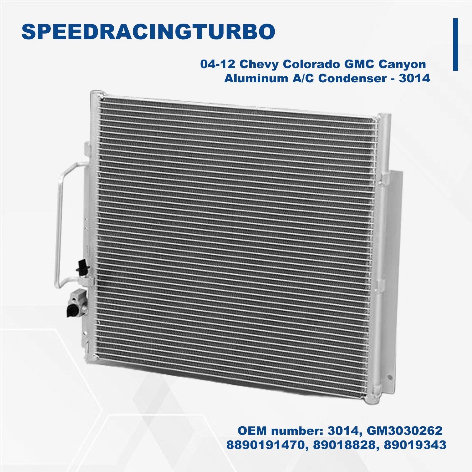 A/C Condenser for GMC Canyon, Chevrolet Colorado L4 L5 (2004–2012) 3014 Aluminum