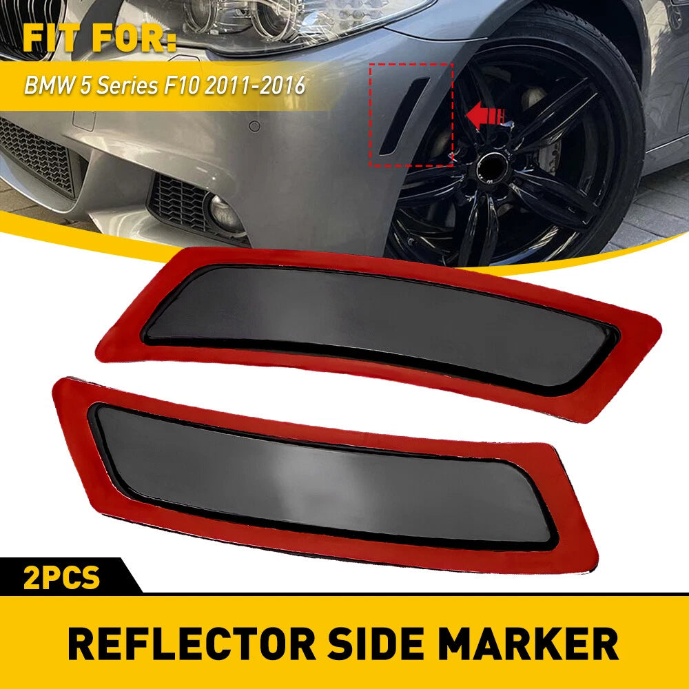 Smoke Pair Front Side Bumper Marker Reflectors for BMW 5 Series (2011–2016)
