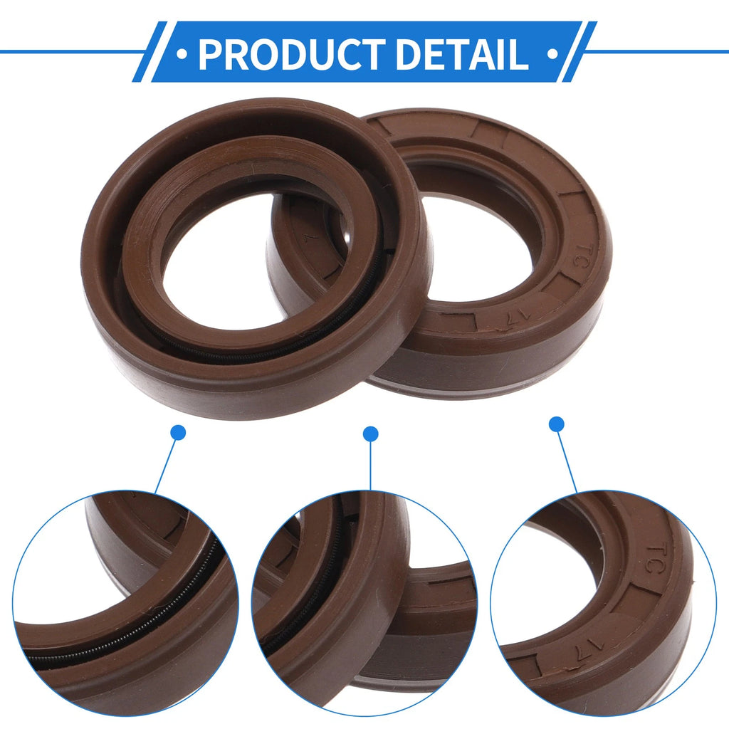 2X Oil Seal Rotary Shaft Seal   17x28x7mm FKM Rubber