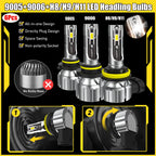 Set of 6 AUXITO 9005 9006 H11 LED Headlight Fog Light Bulbs for Cars