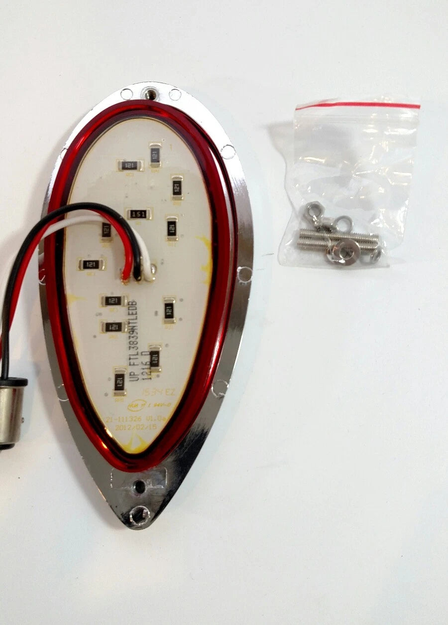LED Tail Light Pair with Chrome Bezel and Gaskets for 1938–1939 Ford