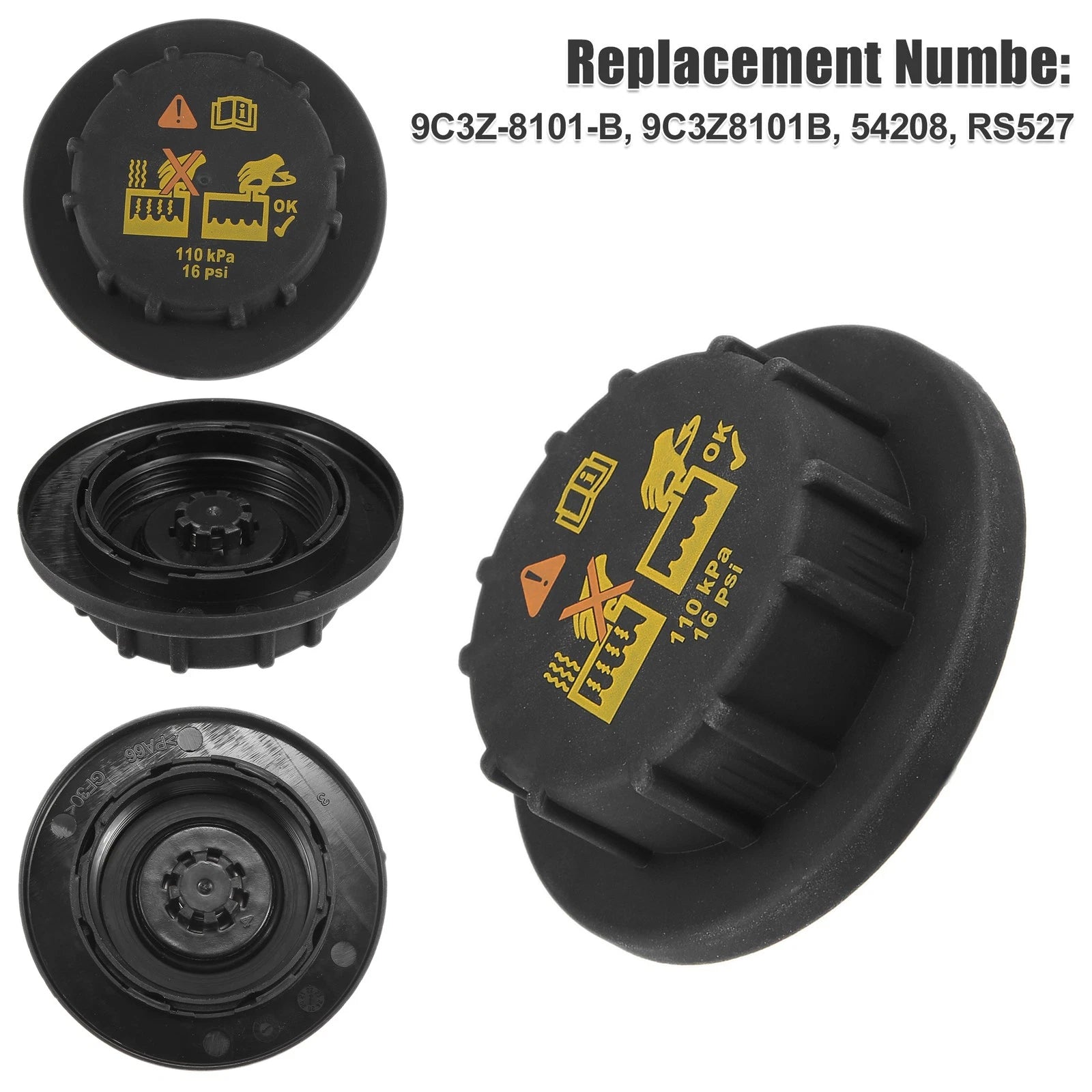 Engine Coolant Radiator Reservoir Tank Cap for Ford Flex F-250 (2009–2019)