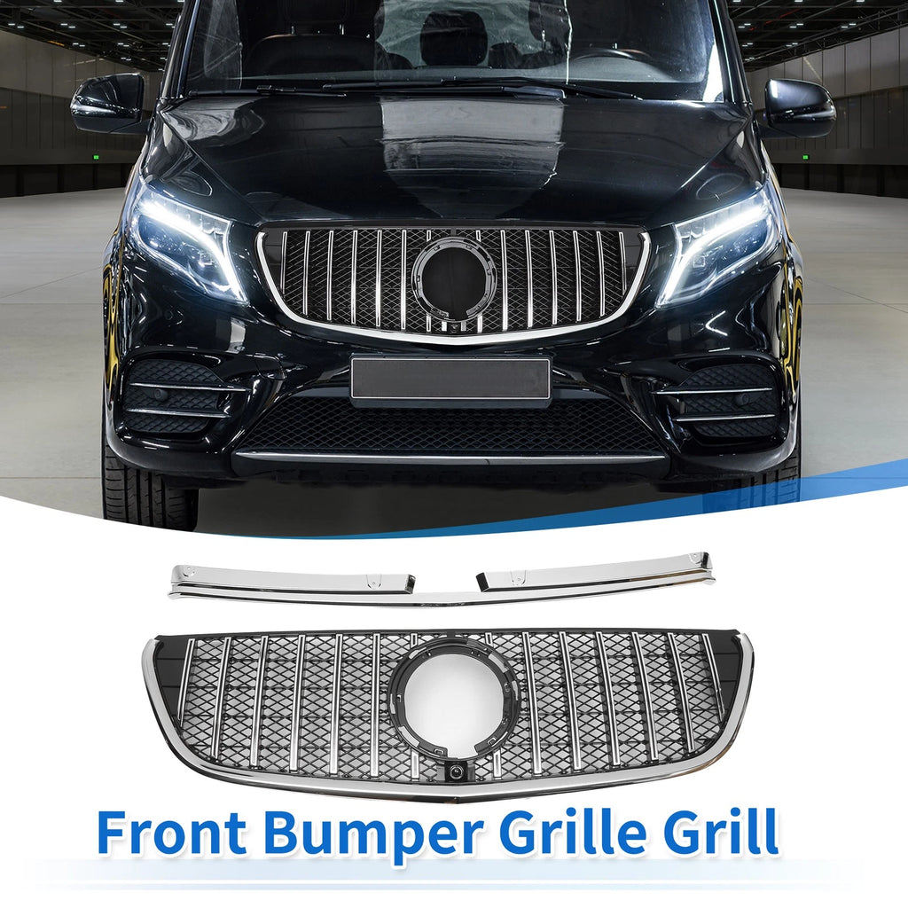 Front Upper Bumper Grille for Mercedes-Benz VITO-Class (2015–2023) Chrome