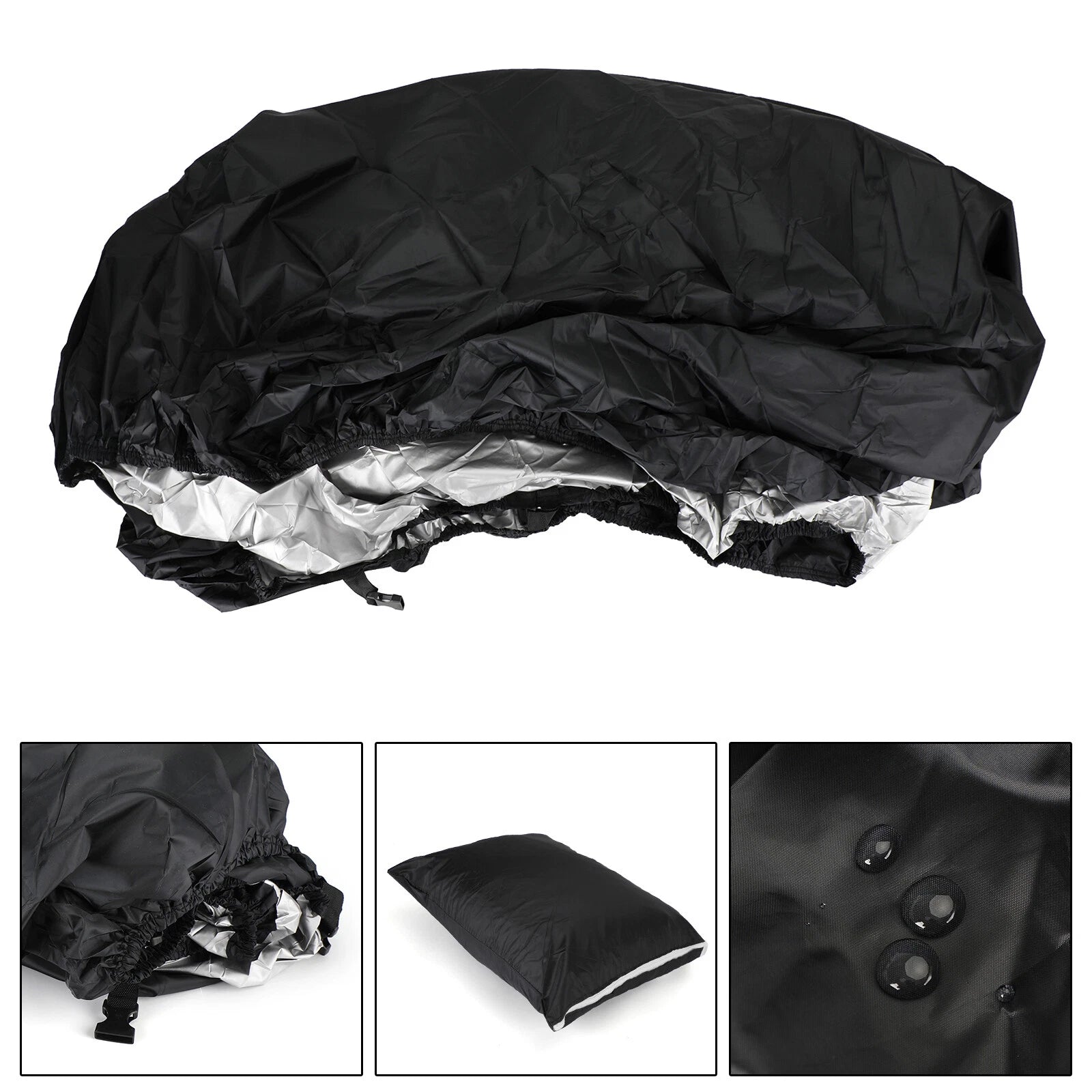 Universal Waterproof Boat Cover 14-16Ft Black for Fishing Boat (T9)