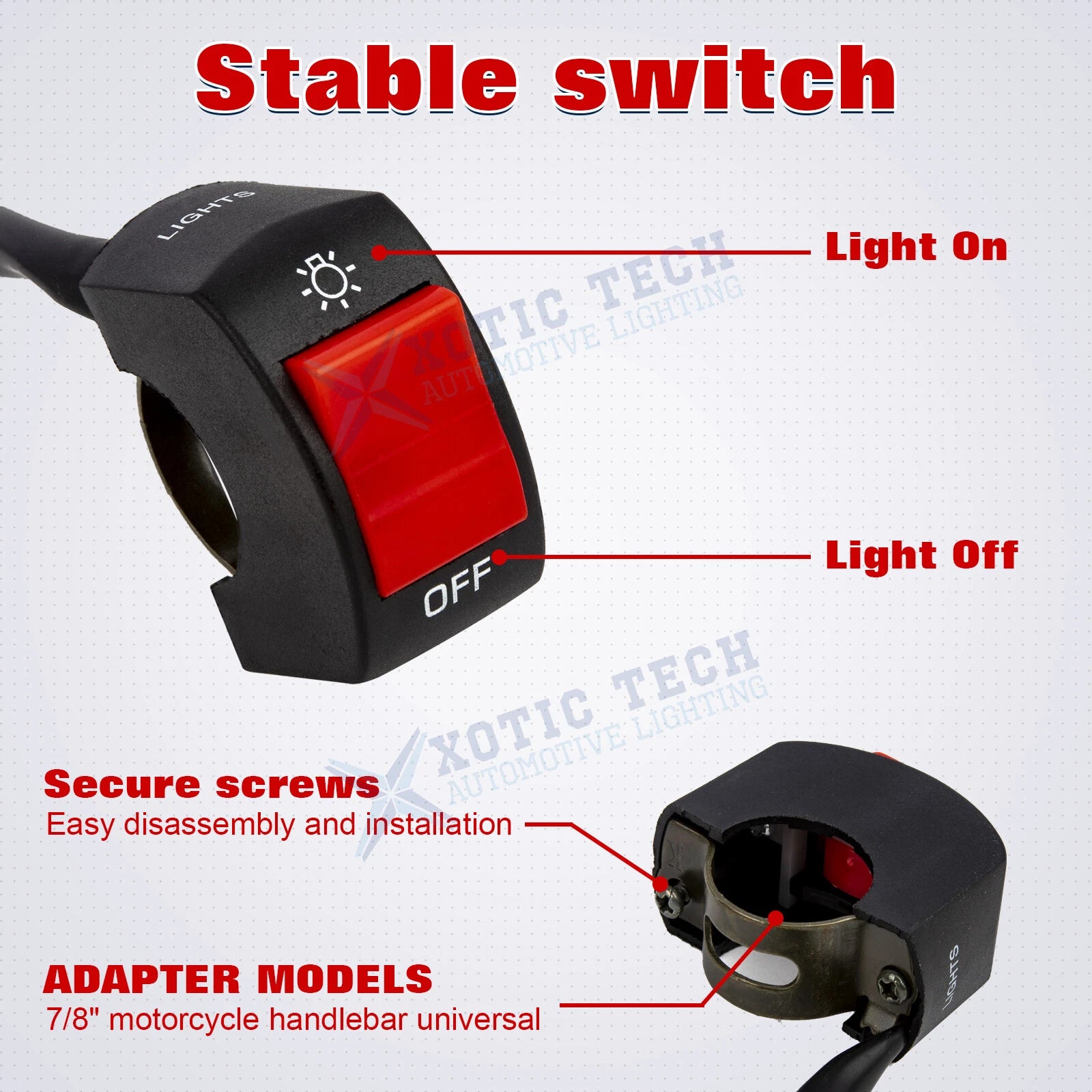 Handlebar Headlight Toggle Switch for U5 U7 U2 (2005-2007)