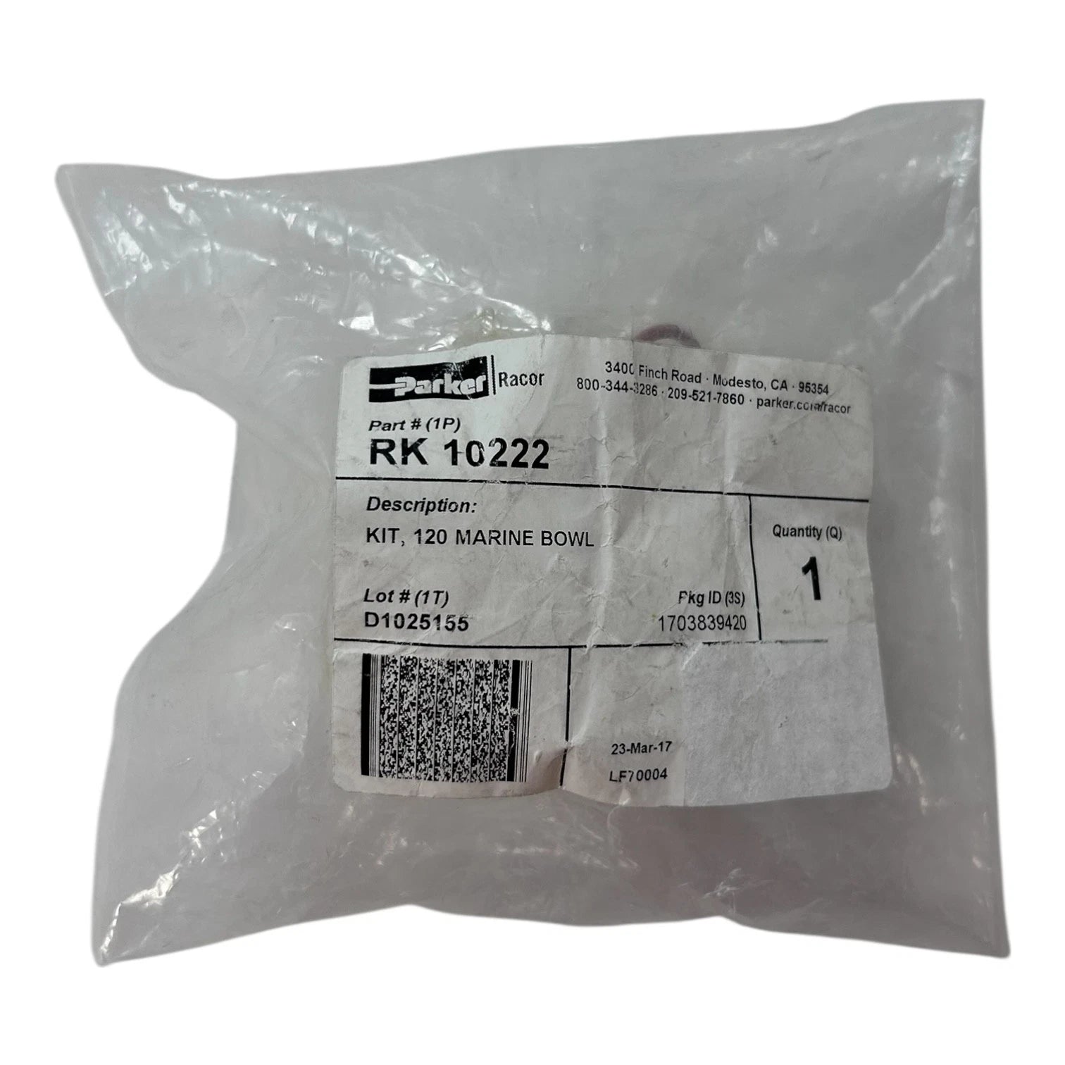 Racor RK10222 Marine Clear Bowl Kit for Parker (120)